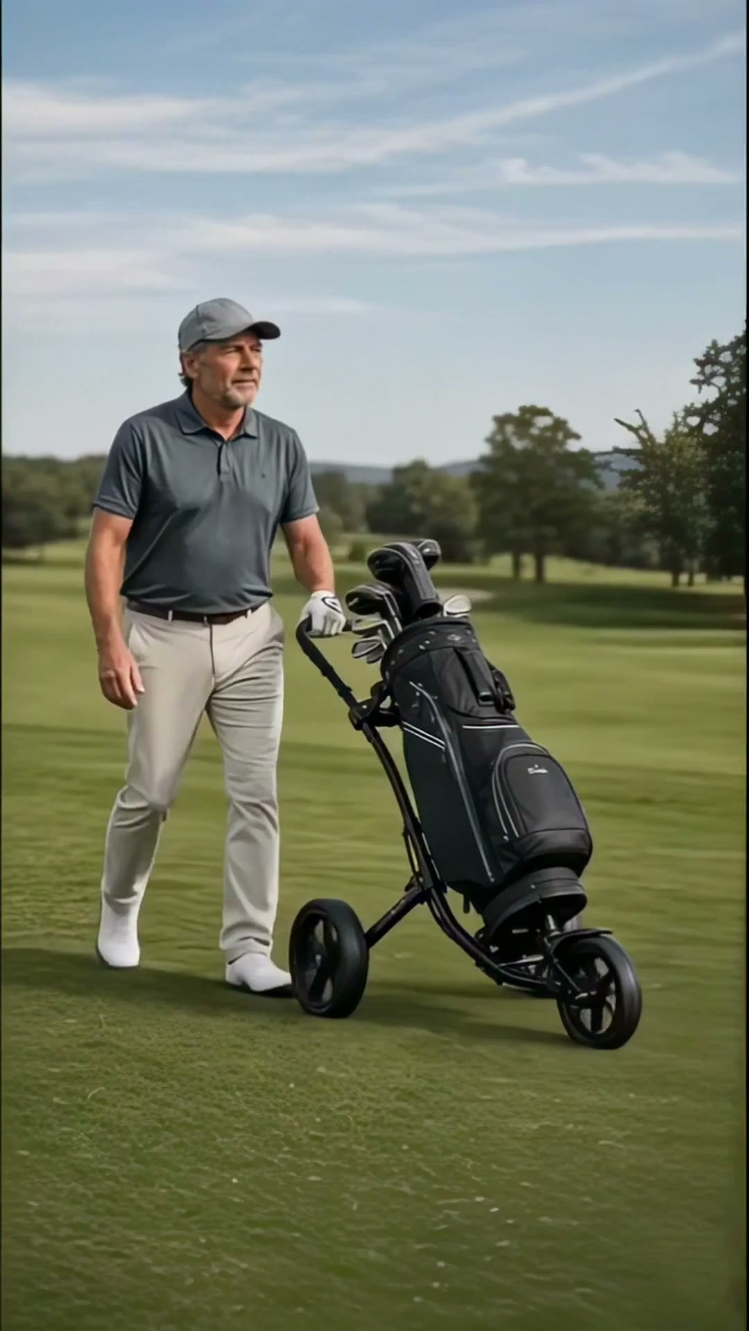EASEGO 3-Wheel Golf Push Cart
